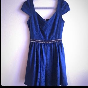NWT Francesca’s Blue Fit & Flare Dress